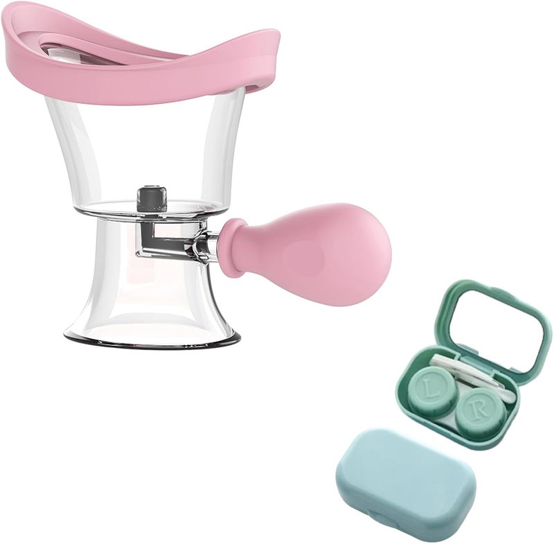 AITIME Eye Wash Cup, Portable Reusable Eye Cups for Eye Wash, Eye Rinse Cup, Silicon Manual Air Pressure Eyewash Cups Tool(Pink) - Image 2